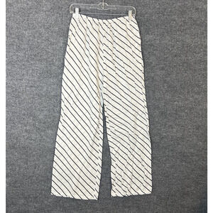 Summer Away Womens Murcia Pants Size 8 Black White Striped Pull On Wide Leg